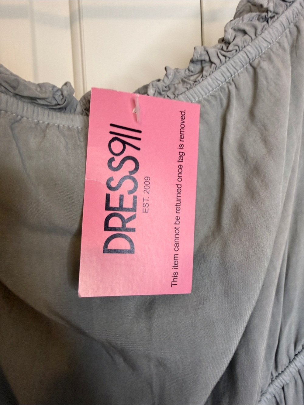 NWT Gray Tie-Dye Maxi Dress with Spaghetti Straps - Picture 2 of 8